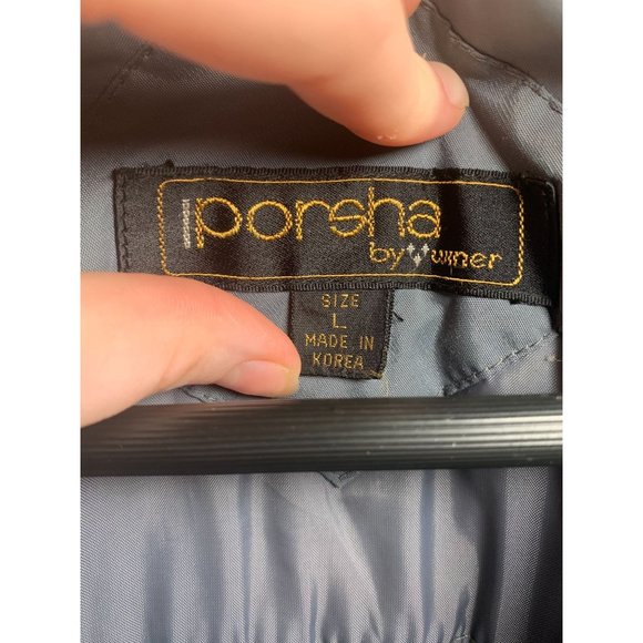 Vintage Porsha by Winer Puffer Mens Black Red Jacket Sz Large - Picture 2 of 3